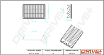 Dr!ve+ Luftfilter Filtereinsatz für Hyundai Santa Fé II 2.2 CRDi 4x4 2.7 V6 GLS