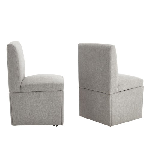 Swivel Upholstered Dining Chairs Set of 2 Swivel Dining Room Chairs with Storage - Picture 14 of 24