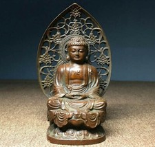 Antique carved Buddhism Vintage Bronze Sakyamuni Buddha Godness Kwan-yin Statue