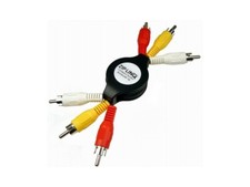 Lot Of 5 Retractable Audio Video RCA Cable,3RCA to 3RCA Composite AV Cable