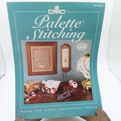 Vintage DMC Craft Pattern, Palette Stitching with Embroidery Floss 1990s