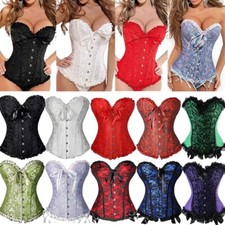 Womens Waist Slimming Bustier Corset Tops Overbust Lace Up Cincher Girdle Shaper