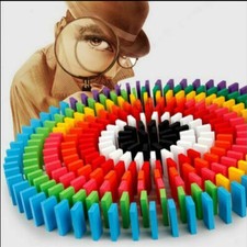 Large Dominoes for Kids, Wooden Dominos Set 240 PCS Colorful Domino Blocks Gifts