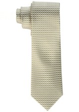  125 Kenneth Cole Men Beige Gray White Dot Dress Slim Silk Skinny Necktie 58 X 3