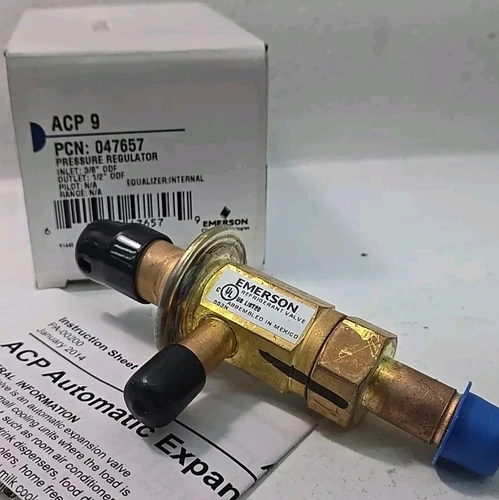 EMERSON ACP 9 047657 Pressure Regulator Refrigerant Valve 3/8", 1/2" ODF