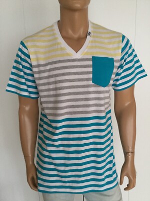 LRG Lifted Research Group Striped Men s T-Shirt Size L