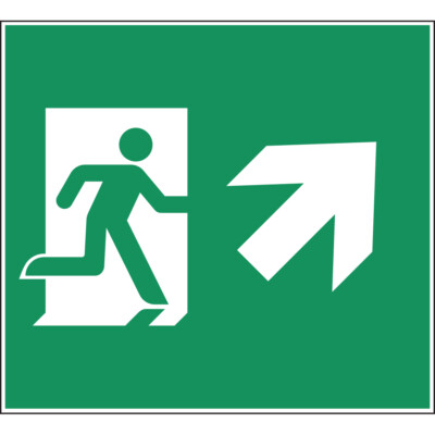 Schild Piktogrammscheibe Rettungsweg rechts aufw. TypG CUBE-LUX STANDARD ASR/ISO