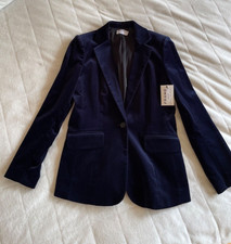 Frame Velour Blazer Navy Size Medium New With Tags