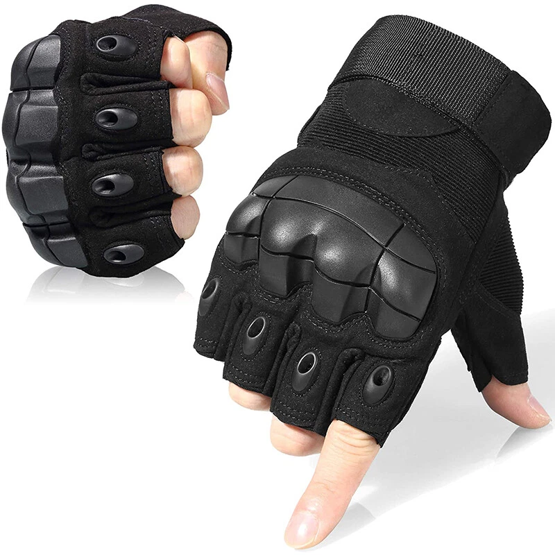 Taktische Handschuhe fingerlos Aufprallschutz für Herren Motorrad Militär Kampf - Bild 2 von 4