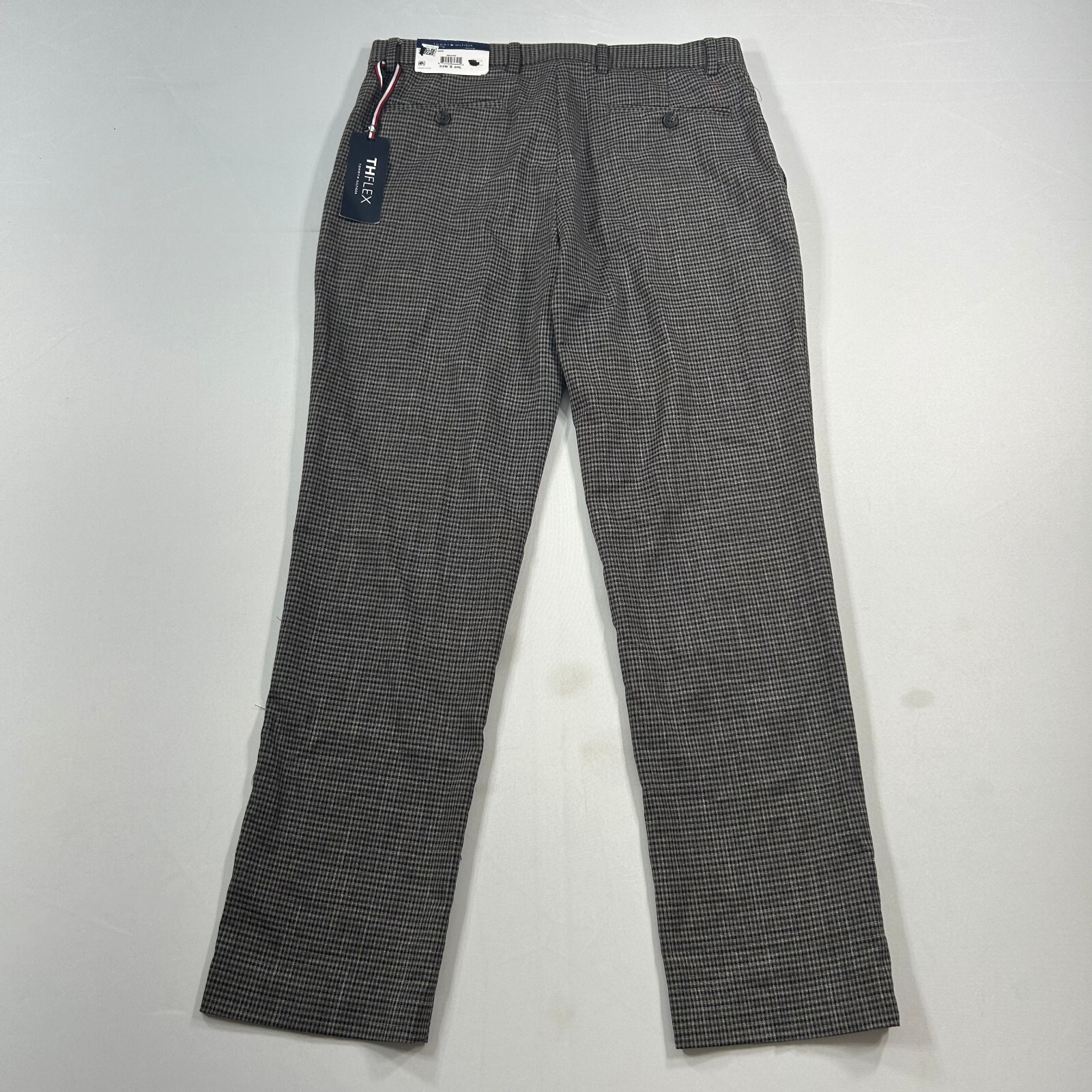 Tommy Hilfiger Performance Dress Pants Mens 33x30 Brown Check Stretch Modern Fit thumbnail 3