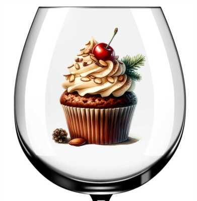 X12 Schokolade Cupcake Glas Vinyl Aufkleber Sticker Farbe AH362