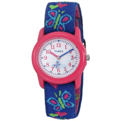 Timex Kinderuhr Schmetterlinge Herzen waschbares Armband T89001