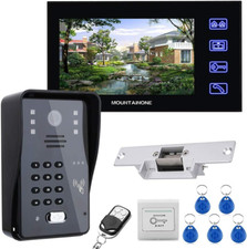 Touch Key 7 Lcd RFID Password Video Door Phone Intercom System Kit Electric Str