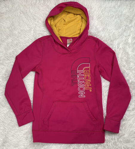 The North Face Hoodie Womens Size S Small Hooded Fleece Sweatshirt Pink Pockets - Foto 1 di 9