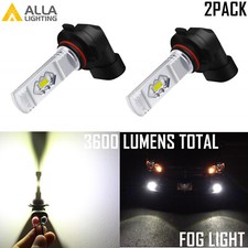 Alla Lighting 9006 Hb4 Fog Light Driving Bulbcrystal Pure White 6000k Lamp