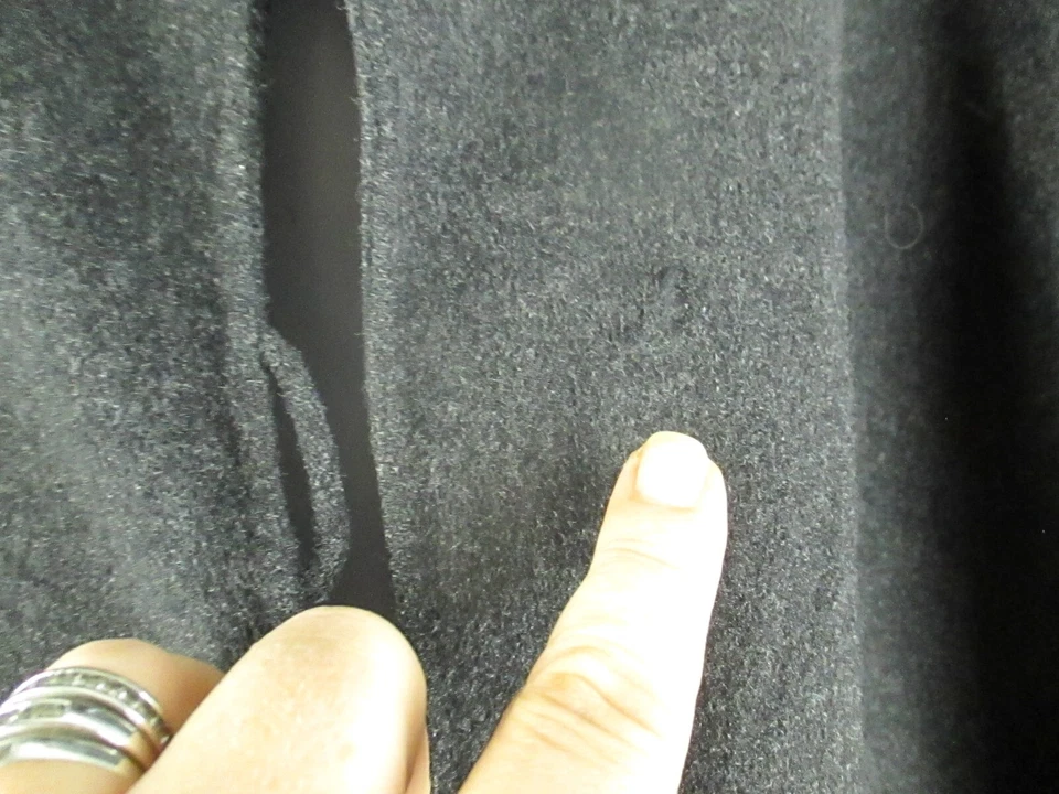 Carole маленький свитер пальто XL уголь серый нашивка карманы 100% шерсти средней длины - Изображение 3 из 4