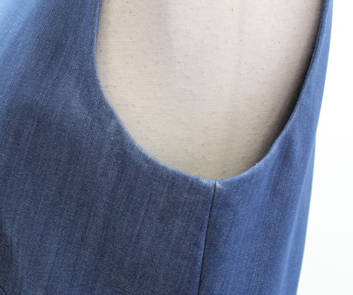 Calvin Klein Blue Denim Tone Zipper Neckline Sheath Dress Size 6 Career Office - Picture 7 of 7