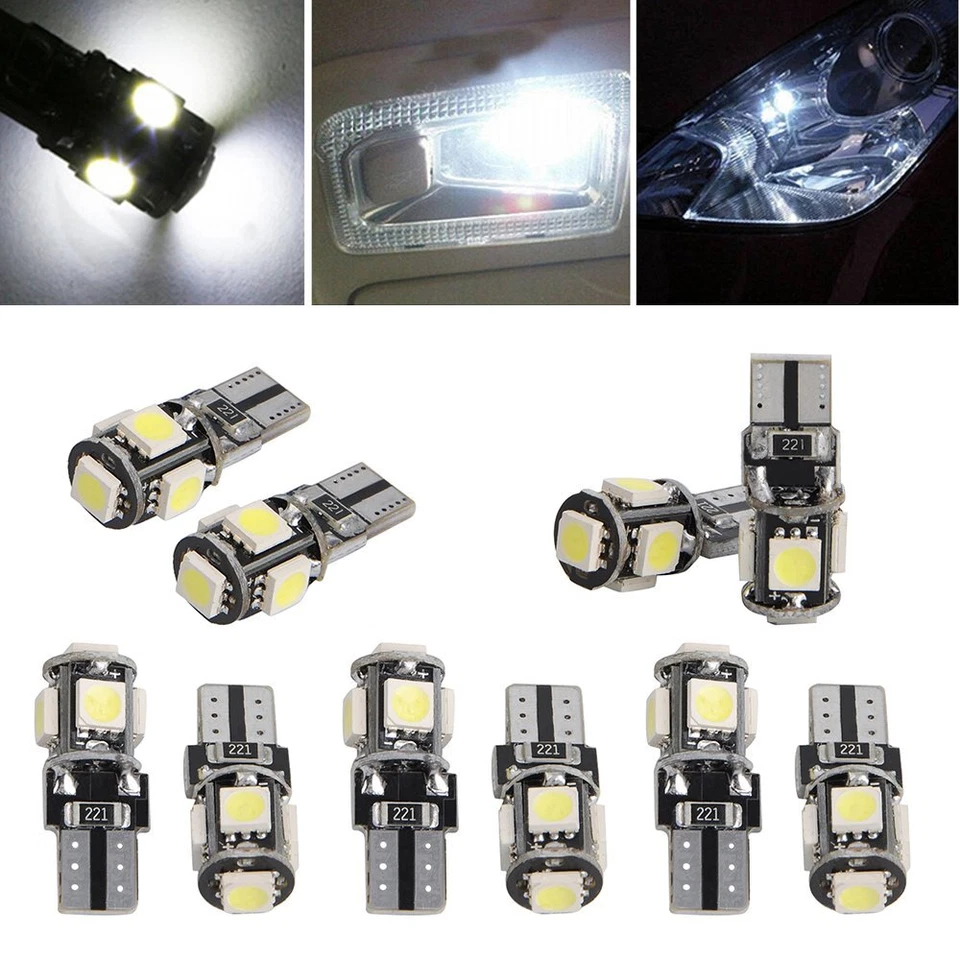 10x 12V T10 5 SMD LED Lampe Auto CANBUS Standlicht Innenraum Beleuchtung Licht - Bild 3 von 4