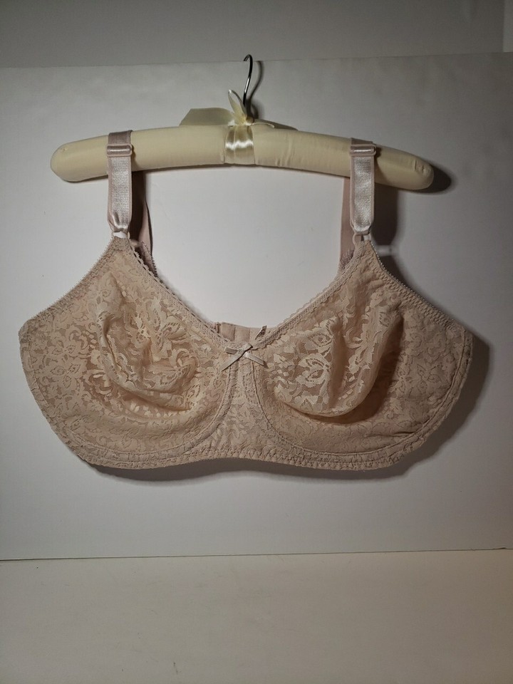 Bali 3432 Lace Underwire Bra Lace Sheer Womens 40DD Light Nude eBay