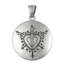 Sterling Silver Ezili Dantor Voodoo Loa Veve Pendant Jewelry Talisman Amulet