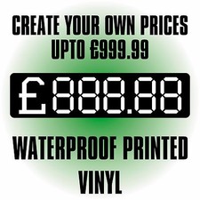 Create Your Own Price Stickers, upto £999.99, Vinyl S/A Weatherproof Labels