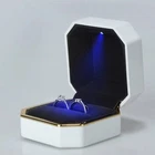 Diamond Ring Box with Led Light Jewelry Box Wedding Proposal Engagement Case