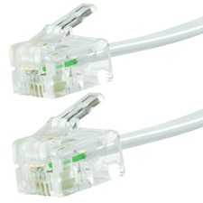 RJ11 Modem Cable ADSL UK Router Lead BT Internet Phone 1m - 30m Lot White Black