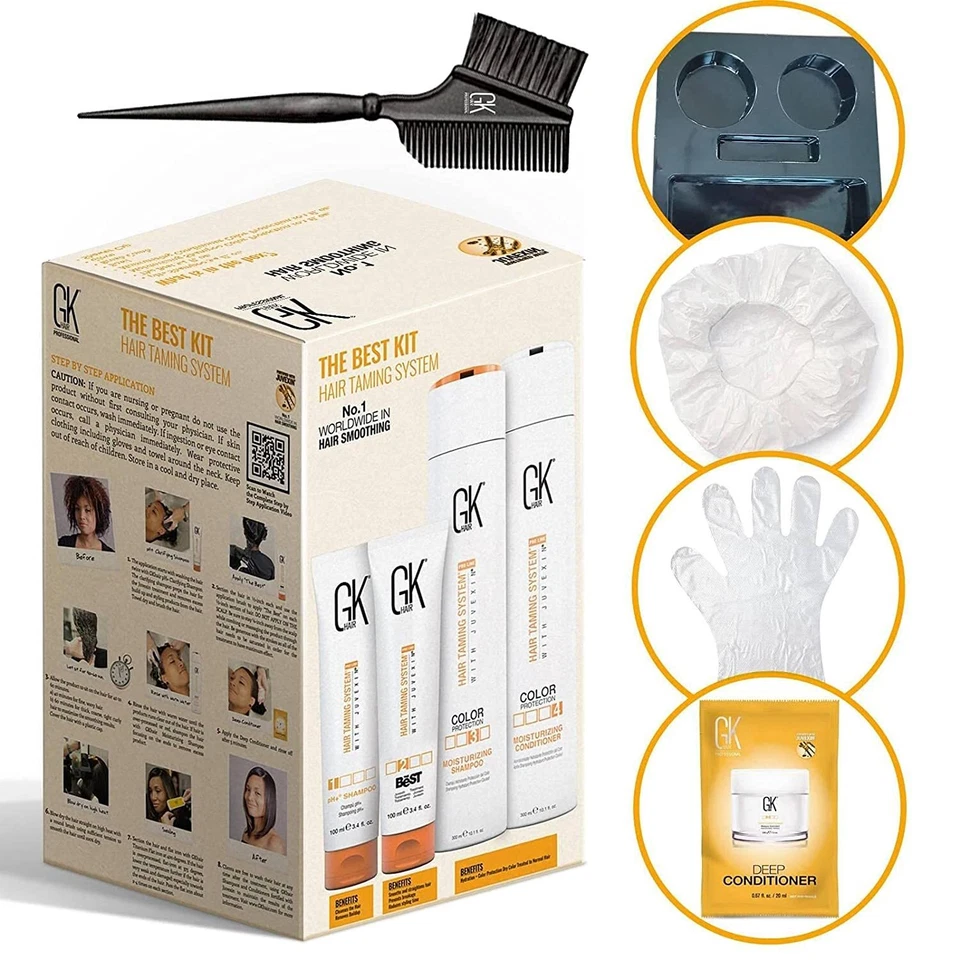 GK HAIR Keratin Treatment Brazilian Complex Blowout Straightening Kit For Women - Image 4 of 4