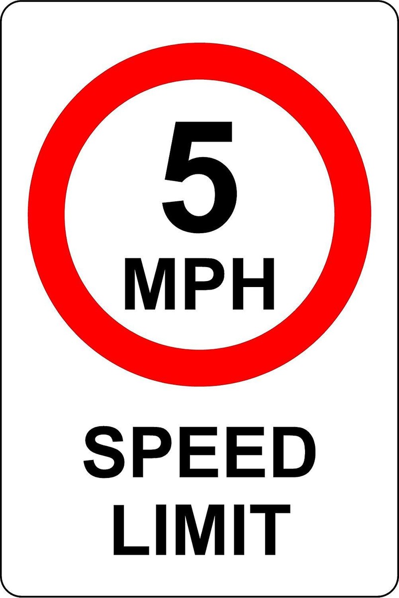 5 Mph Symbol Speed Limit Post Mountable Traffic Signs - View #4