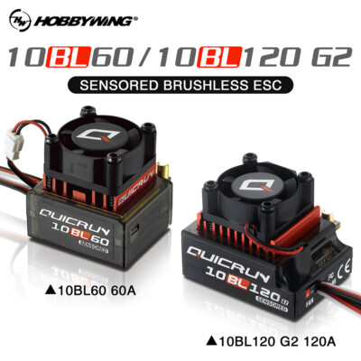 Hobbywing QUICRUN Sensored 120A / 60A 2-3S Lipo Brushless ESC for 1/10 Car