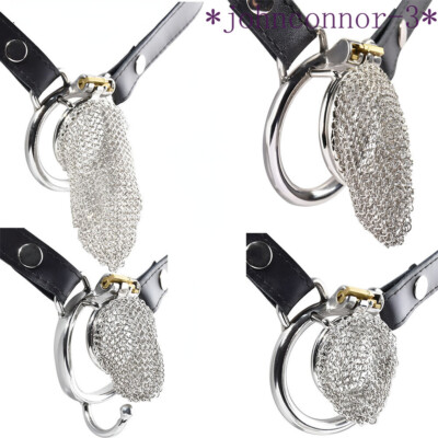 5 Sizes Stainless Steel Male Chastity Device Hauberk Cage for Men Lock Ring Belt