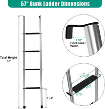 57" RV Bunk Ladder, 4 Step Integrated Aluminum Camper Bunk Bed Ladder with An...