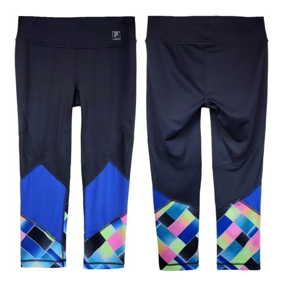 FILA Sport leggings cropped con pannelli in rete e tasca nascosta Donna XS