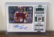 2022 Contenders Brian Robinson Rookie Ticket Preview Green Variation Auto /23