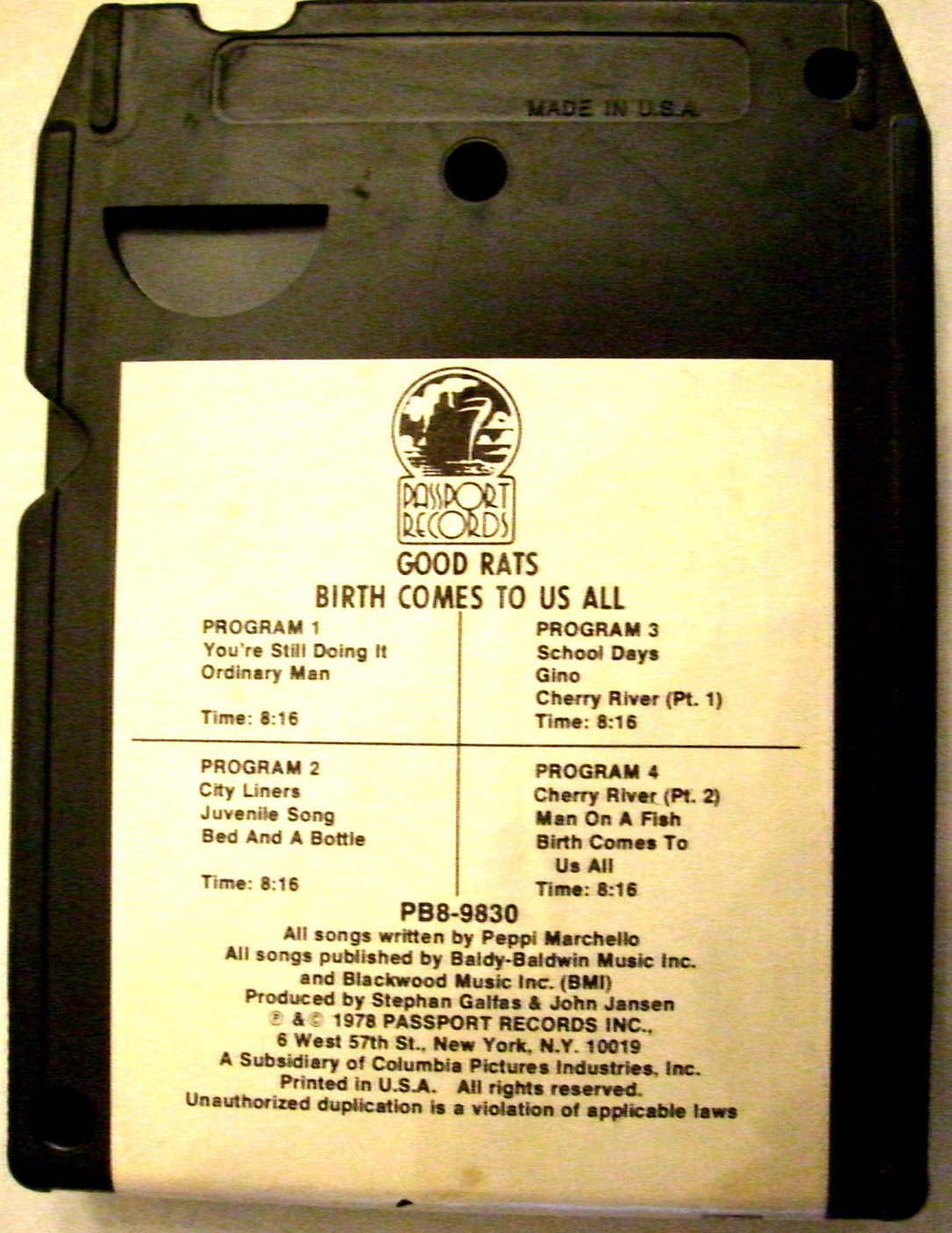 Good Rats Birth Comes to us All 8 Track Stereo Tape Cartridge eBay