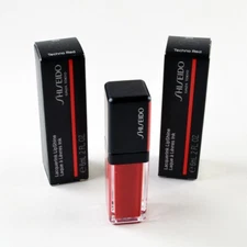 2 Shiseido LacquerInk Lip Shine #304 TECHNO RED - Set Of 2 x 6mL / 0.2 Oz.