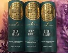 3 NEW & SEALED Young Living DEEP RELIEF 10ml Essential Oil Roll-On FREE SHIPPING