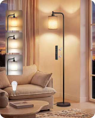 Dimmable Floor Lamp for Living Room with Remote and Foot Switch, Modern Standing