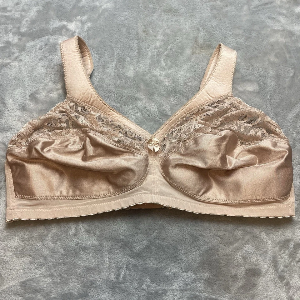 Sujetador Glamorise MagicLift Soporte Original Mujer 46DD Beige Encaje Inalámbrico Plus Foto 2 de 4