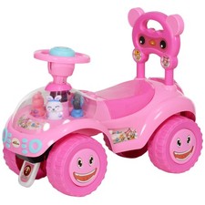 Foot to Floor Toddler Push Car w/ Horn, Light, Music, Anti-Over-Backwards Device