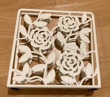 Serviettenhalter mit Rosenmotiv Weiß Landhausstil Dekoration Ikea Gebraucht TOP