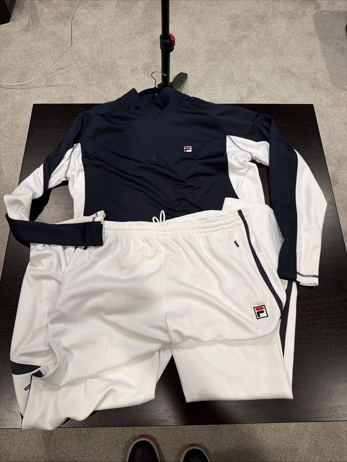Vintage Men Tennis Fila Sweatsuit Tracksuit Bjorn Borg XL Blue White Jacket Pant