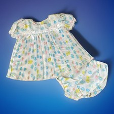 Vintage Hollywood Needlecraft Dress Girls Size Large Pleated Floral 1950-1960s