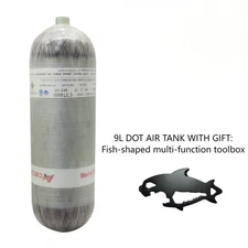Acecare 9L dot PCP Air Tank 4500 psi 97CF Carbon Fiber Tank M18X1.5 w/ Toolbox