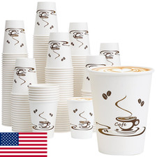 Lamosi 500-Pack 12 oz Disposable Paper Coffee Cups Hot/Cold Beverage Leak-Proof