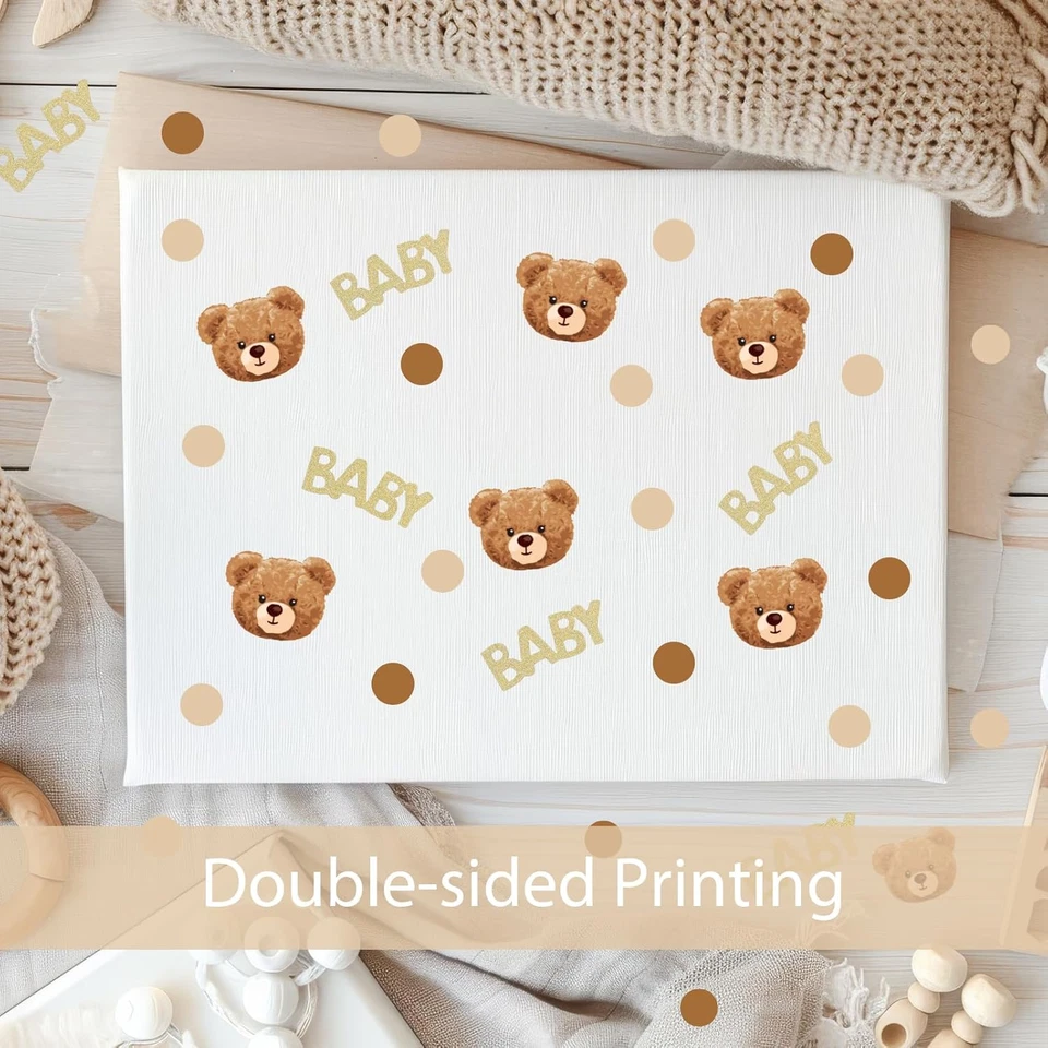 100 Piezas Oso Confeti Baby Shower Crema Marrón Podemos Esperar Bearly Baby Shower Deco Foto 3 de 4