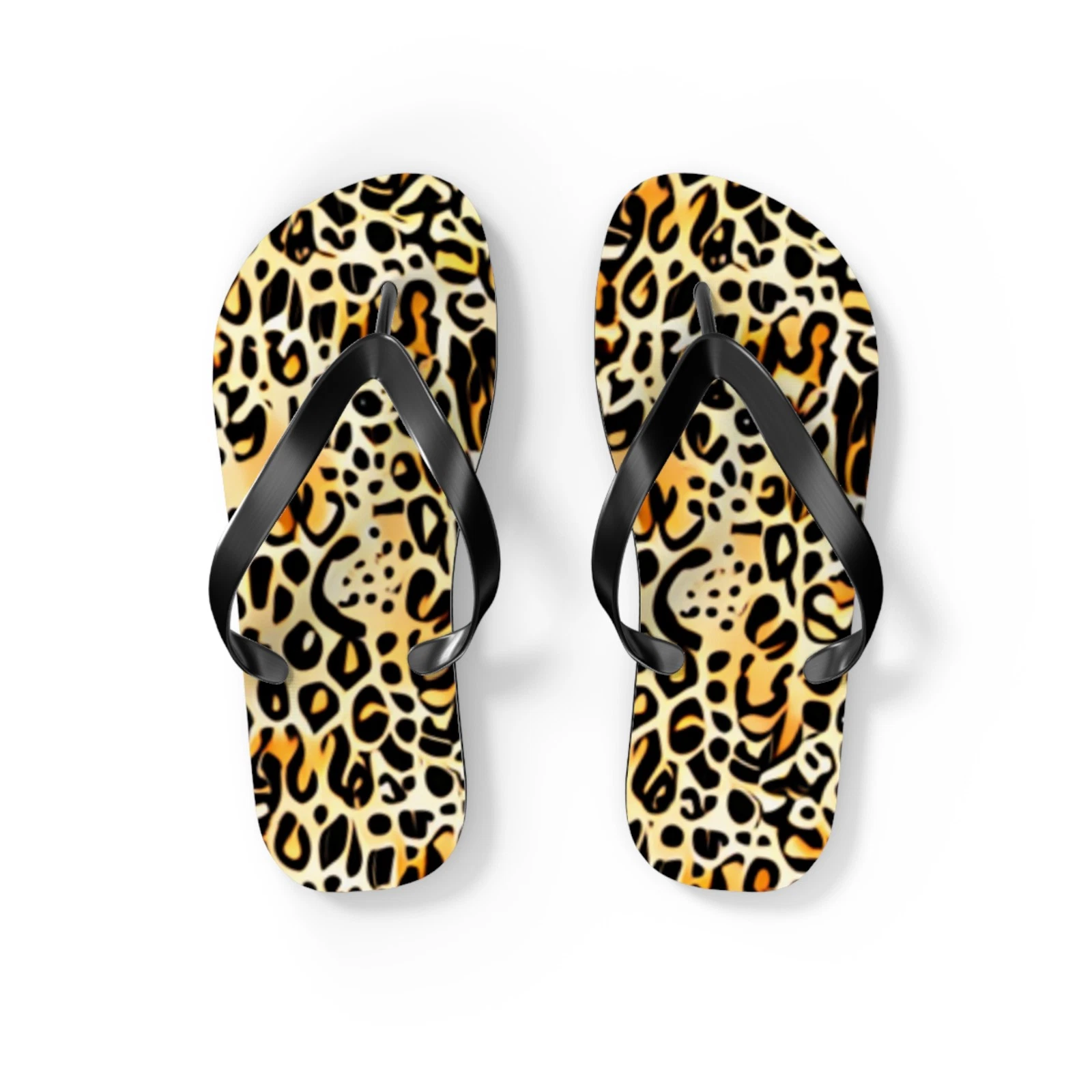 Leopard Print Flip Flops Mens Womens Soft Cushioned Summer Sandals