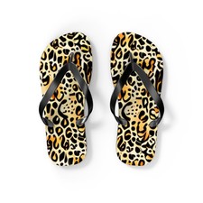 Leopard Print Flip Flops Mens Womens Soft Cushioned Summer Sandals