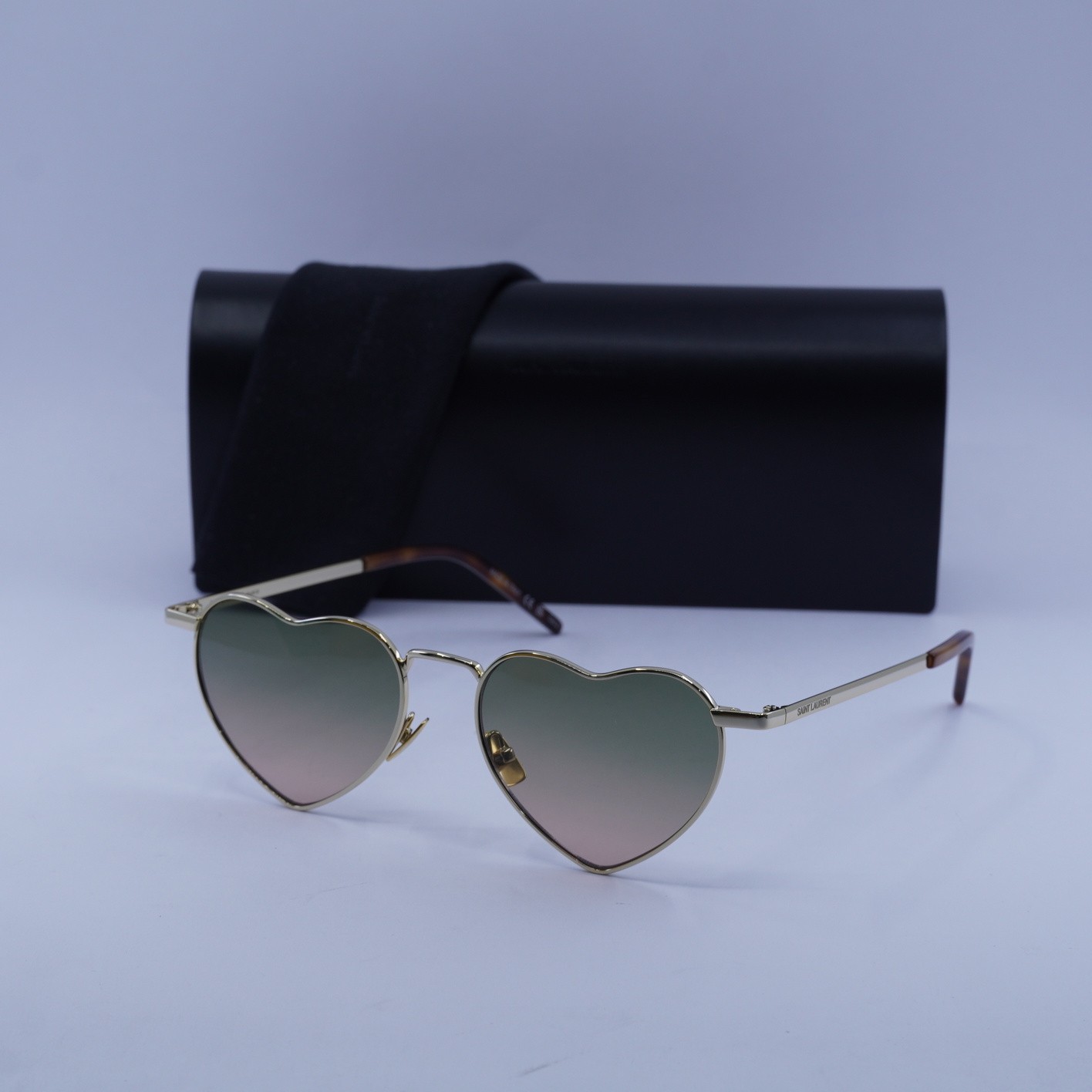 Nuovi occhiali da sole Saint Laurent SL301 Lou Lou 011 oro verde sfumato 52 17 145