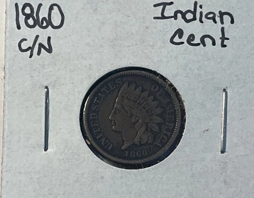 1860 Indian Head Cent Penny US 1c Copper Coin